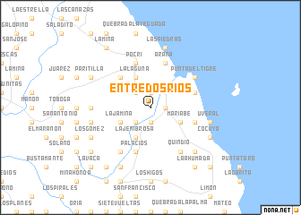 map of Entre Dos Ríos