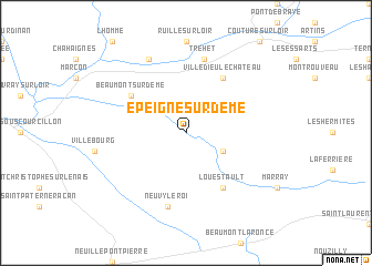 map of Épeigné-sur-Dême