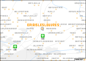 map of Épiais-lès-Louvres