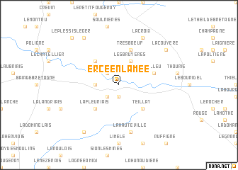 map of Ercé-en-Lamée