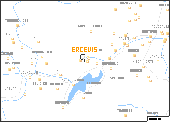 map of Erčevis