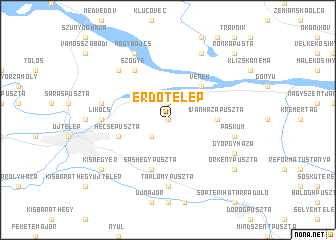 map of Erdőtelep