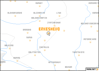 map of Erkeshëvo