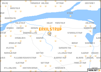 map of Erkilstrup