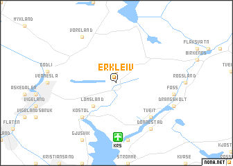 map of Erkleiv