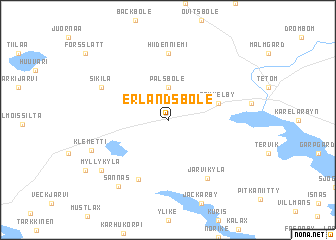 map of Erlandsböle