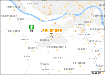 map of Erlanger