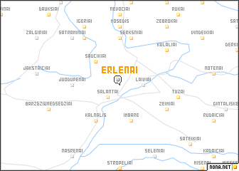 map of Erlėnai