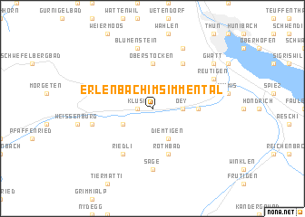 map of Erlenbach im Simmental