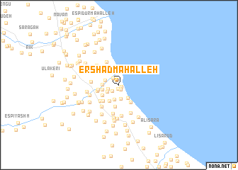 map of Ershād Maḩalleh