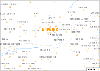 map of Ervenik