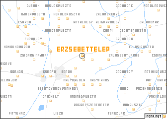 map of Erzsébettelep