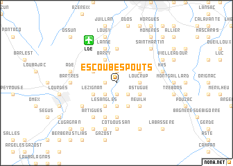 map of Escoubès-Pouts