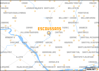 map of Escoussans