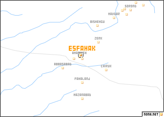 map of Eşfahak