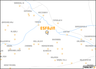map of Esfajīn