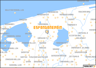 map of Esfandān-e Pā\