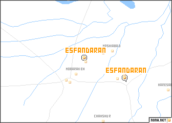 map of Esfandārān