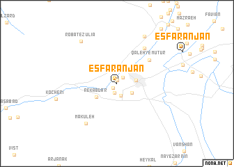 map of Esfaranjān