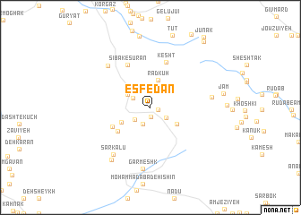 map of Esfedān