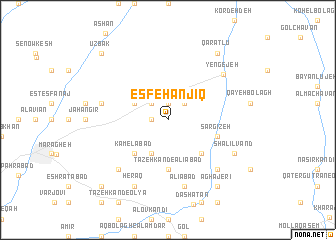map of Eşfehānjīq