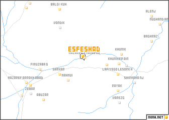 map of Esfeshād