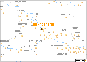 map of Esḩāq Bāzār