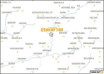 map of Eshkaftān