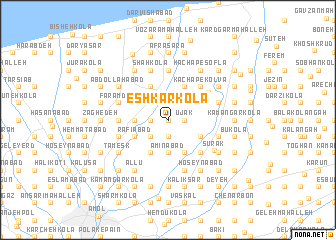 map of Eshkār Kolā