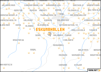 map of Eskū Maḩalleh