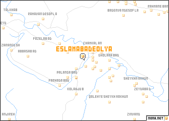 map of Eslāmābād-e ‘Olyā