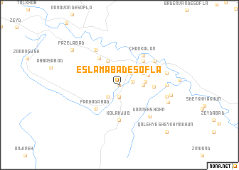 map of Eslāmābād-e Soflá