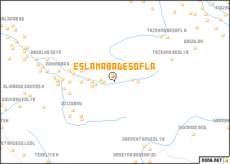 map of Eslāmābād-e Soflá
