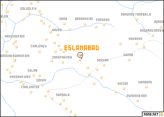 map of Eslāmābād