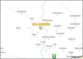 map of Eslāmābād