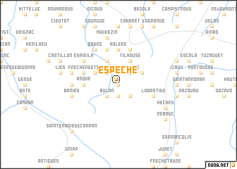 map of Espèche