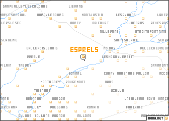 map of Esprels