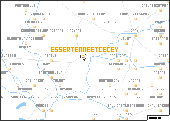 map of Essertenne-et-Cecey