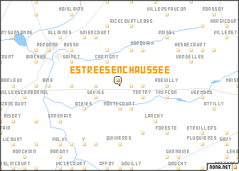 map of Estrées-en-Chaussée