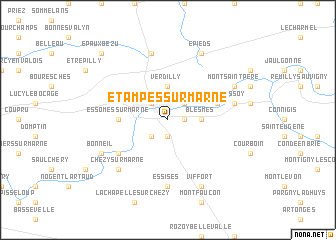 map of Étampes-sur-Marne