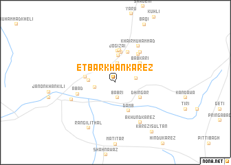 map of Etbār Khān Kārez