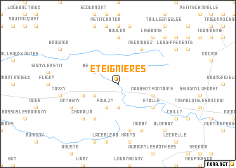 map of Éteignières