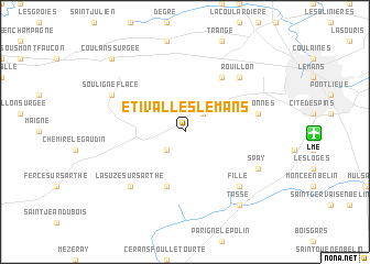 map of Étival-lès-Le Mans