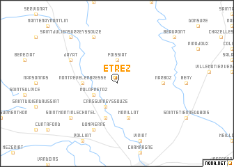 map of Étrez