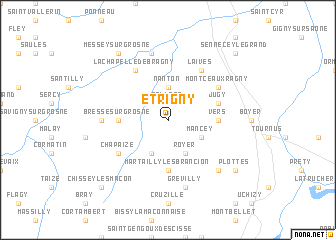 map of Étrigny