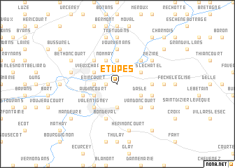 map of Étupes