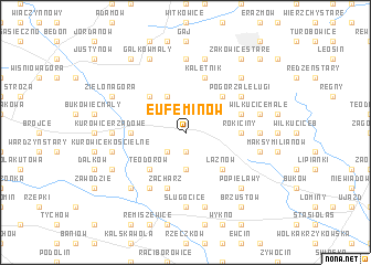 map of Eufeminów