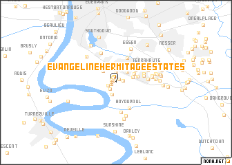 map of Evangeline Hermitage Estates