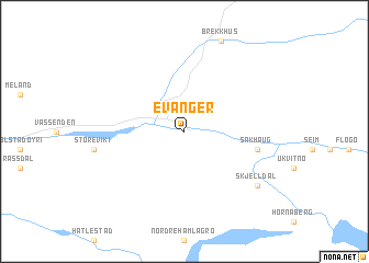 map of Evanger