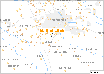 map of Evans Acres